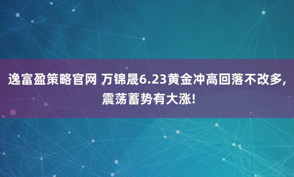 逸富盈策略官网 万锦晟6.23黄金冲高回落不改多, 震荡蓄势有大涨!